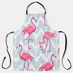 Tablier Beau motif tropical transparent avec flamme rose