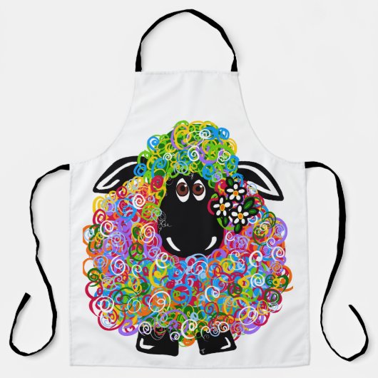 Tablier Beau Mouton Arc En Ciel De La Famille (Recto)