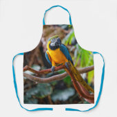 Tablier Beau oiseau de perroquet bleu et or Macaw (Recto)