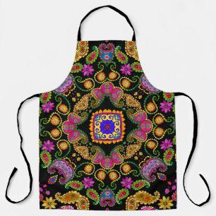 Tablier Beau ornement fleuri avec fleurs vives et