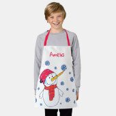 Tablier Beau Snowman Snowflakes Dessin Noël (Porté)