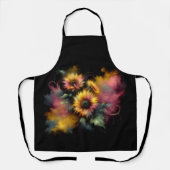 Tablier Beau Tournesols Abstraits (Recto)