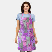 Tablier Beaucoup de chats roses conception (Porté)