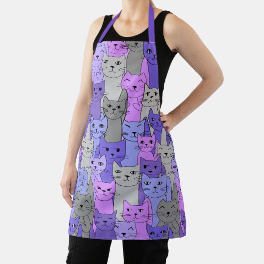 Tablier Beaucoup de chats violets conception (Insitu)