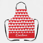 Tablier Beaucoup de Coeurs, Rouge & Blanc (Recto)