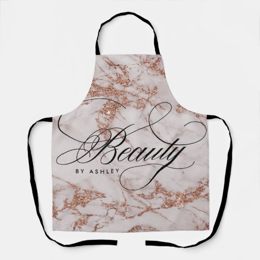 Tablier Beauté de marbre d'or Rose (Recto)