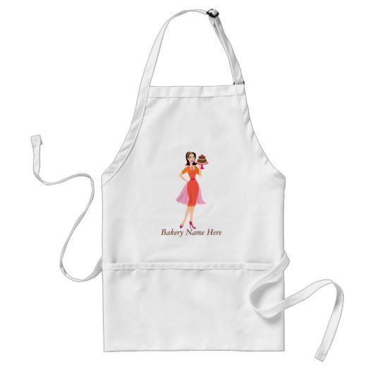 Tablier Beauté Gâteau WI-th Rose Robe orange (Devant)