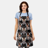 Tablier Beautiful Black Girl Angels Pattern Design -Dark (Porté)