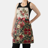 Tablier Beautiful Christmas Floral and Pine Cones (Insitu)