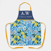Tablier Beautiful Pattern of Vibrant Lemons Personalized (Recto)
