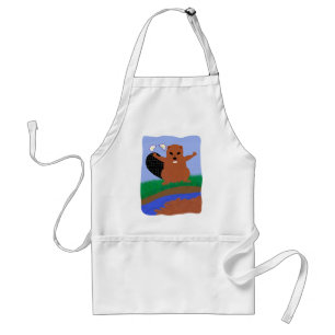 Tablier Beaver Building Dam Cartoon Art