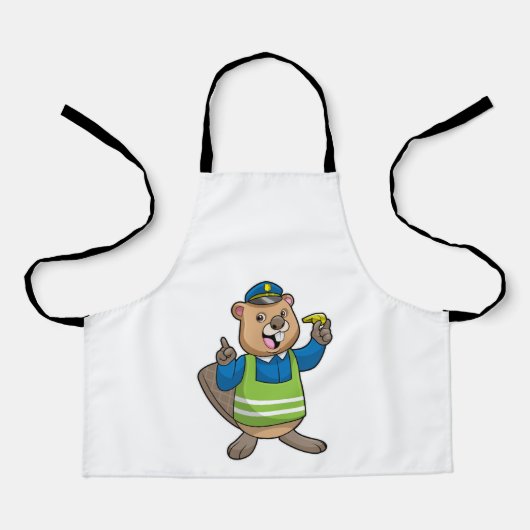 Tablier Beaver en tant qu'agent de police avec sifflet (Recto)