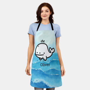 Tablier Bébé adorable baleine - Kawaii Sea Creature Line A