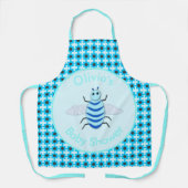 Tablier Bébé Bleu mignon Baby shower d'abeilles (Recto)