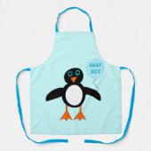 Tablier Bébé Bleu mignon Pingouin Garçon (Recto)