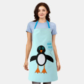 Tablier Bébé Bleu mignon Pingouin Garçon (Porté)