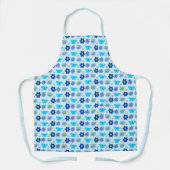 Tablier Bébé bleu Papillons et fleurs à motifs (Recto)