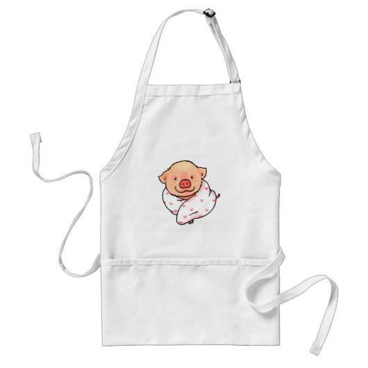 Tablier Bébé Cochon Mignon Enveloppé dans une Couverture (Devant)