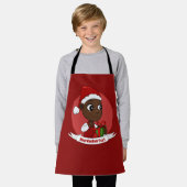 Tablier Bébé de Noël mignon avec cadeau et casquette Père  (Porté)