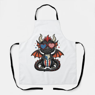 Tablier Bébé Dragon Patriotique Vintage Vector Design de T