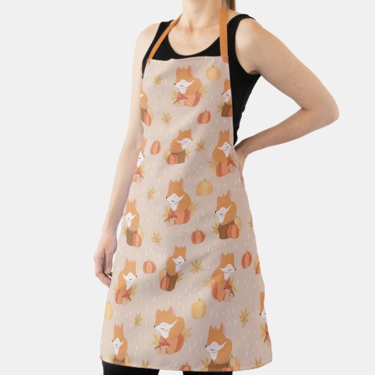 Tablier Bébé Fox et feuillage d'automne (Insitu)