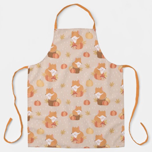 Tablier Bébé Fox et feuillage d'automne (Recto)