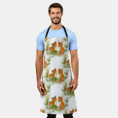 Tablier Bébé Foxes Holly Bird Christmas Apron (Porté)