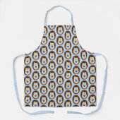 Tablier Bébé Garçon Cœur Hérisson à Motifs Bleu (Recto)