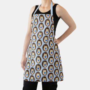 Tablier Bébé Garçon Cœur Hérisson à Motifs Bleu