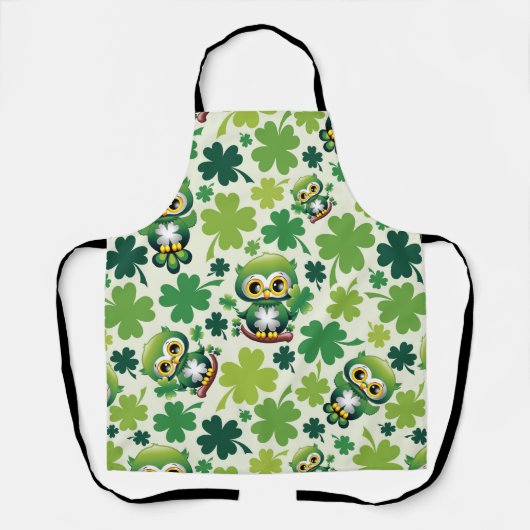 Tablier Bébé Hibou Mignon St Patrick Dessin Animé (Recto)