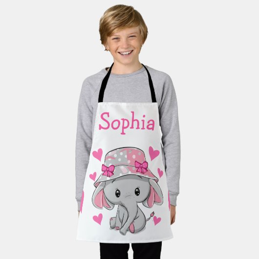 Tablier Bébé mignon Eléphant fille (Porté)