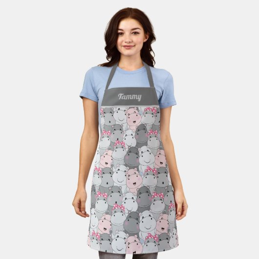 Tablier Bébé mignon Hippopotame Apron (Porté)