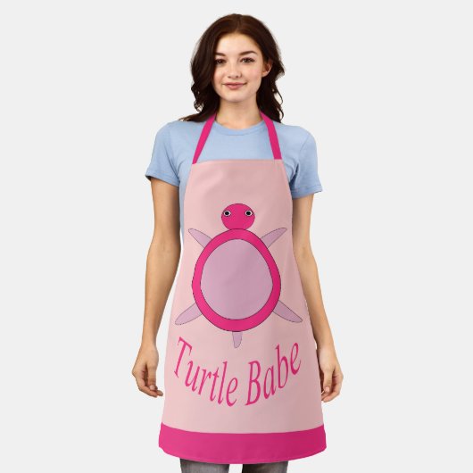 Tablier Bébé Tortue rose mignonne (Porté)