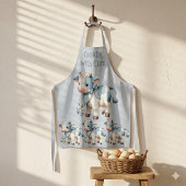 Tablier Bébé Vache Gingham Bleu Pastel Esthétique Ferme