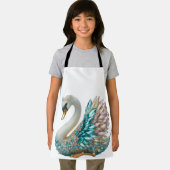 Tablier Bedazzled Diamond Swan Gold Crystal Bling (Insitu)