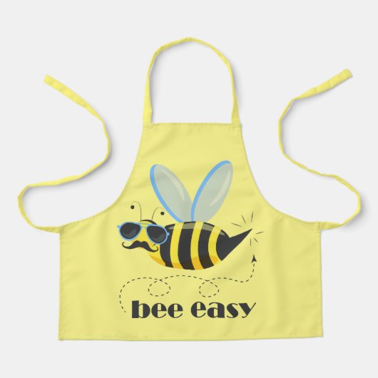 Tablier Bee caractère avec mustache lunettes de soleil Bee (Recto)