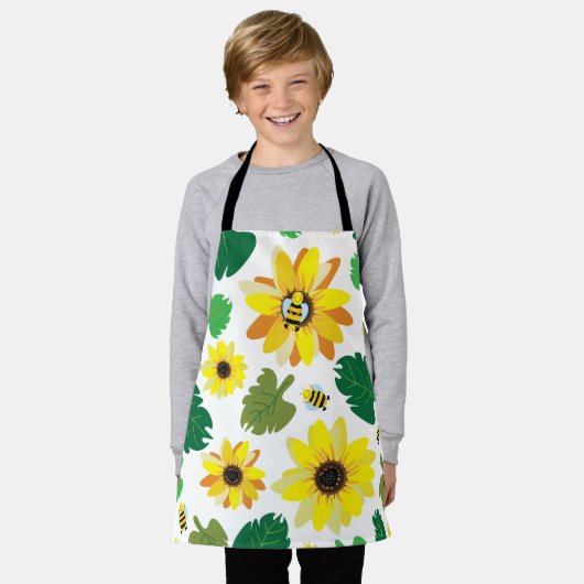 Tablier Bee de tournesol mignonne (Porté)