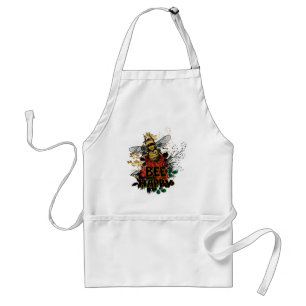 Tablier Bee Happy Abee colorée et Fleurs
