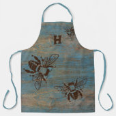 Tablier Beekeeper Monogramme bois déprimé initial (Recto)
