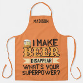 Tablier Beer Superpower nom et couleur personnalisés (Recto)