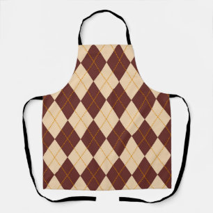 Tablier Beige Brown Automne Jacquard d'automne Diamant Mot