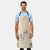 Tablier beige floral (Porté)