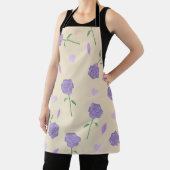 Tablier Beige violet Rose Floral Boho Motif botanique (Insitu)