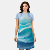 Tablier Belle Abstraite douce Bleu Océan Vagues Splash (Porté)