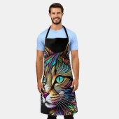 Tablier Belle Aquarelle Chat en Verre Tiré (Porté)
