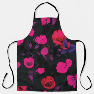 Tablier Belle aquarelle tulipe fleurs transparent patte