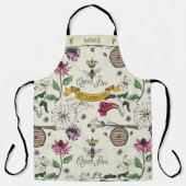 Tablier Belle Bee de Reine Jaune et Noire pour grand-mère (Recto)