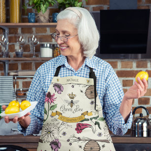 Tablier Belle Bee de Reine Jaune et Noire pour grand-mère