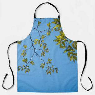 Tablier belle branche avec serrure feuille verte et jaune