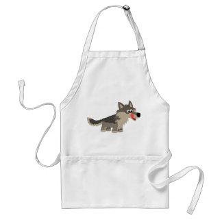 Tablier Belle caricature de la Cuisine Wolf affamé